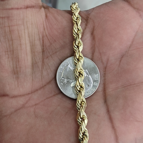 10kt real gold rope chain 5.5mm 22 inch - Picture 6 of 12